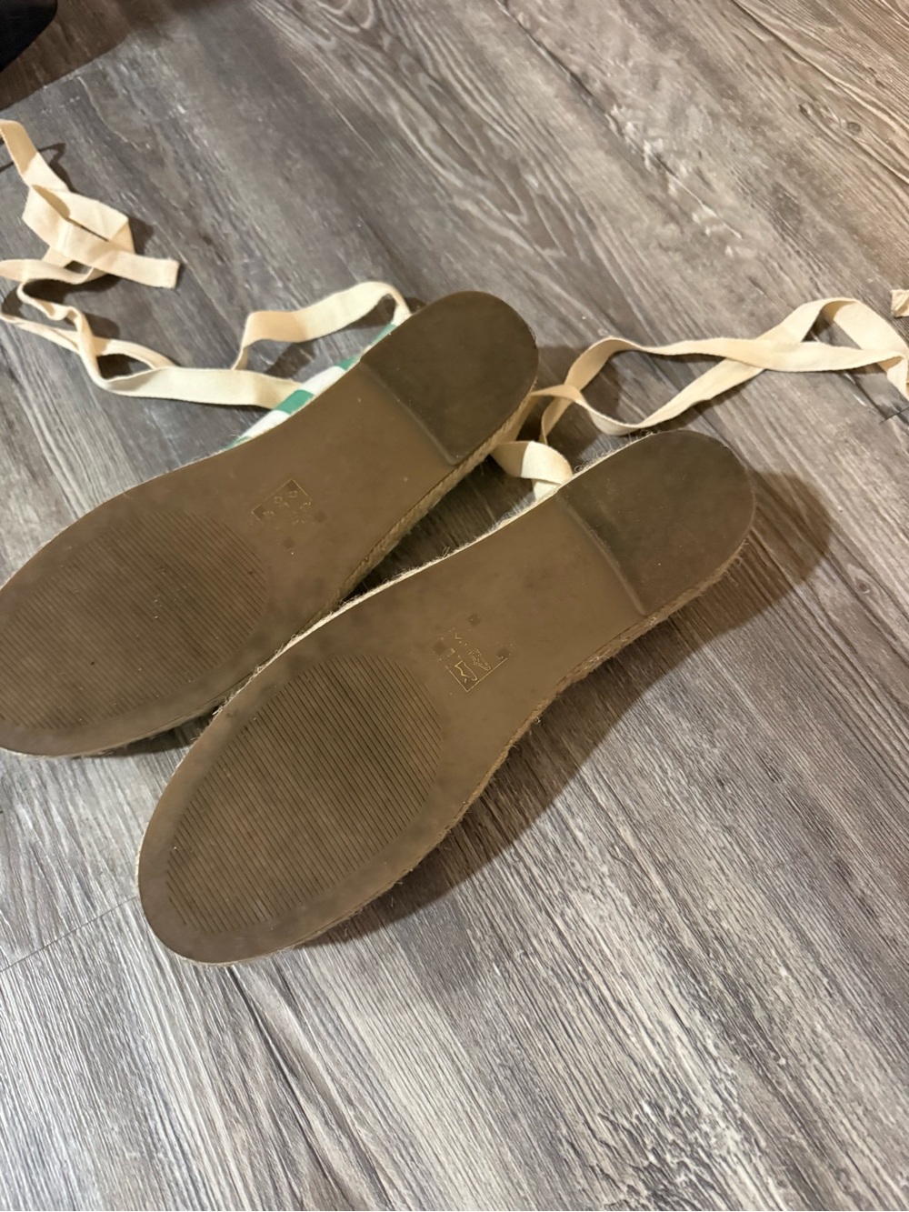 Draper James Green & White Striped Espadrille Tie Flats - Picture 4 of 5